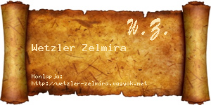 Wetzler Zelmira névjegykártya